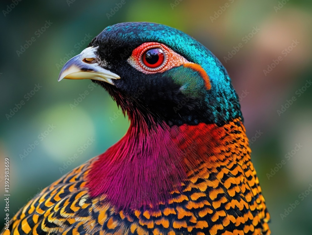 Obraz premium Colorful bird with black head