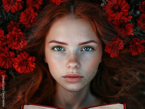 Woman reads book