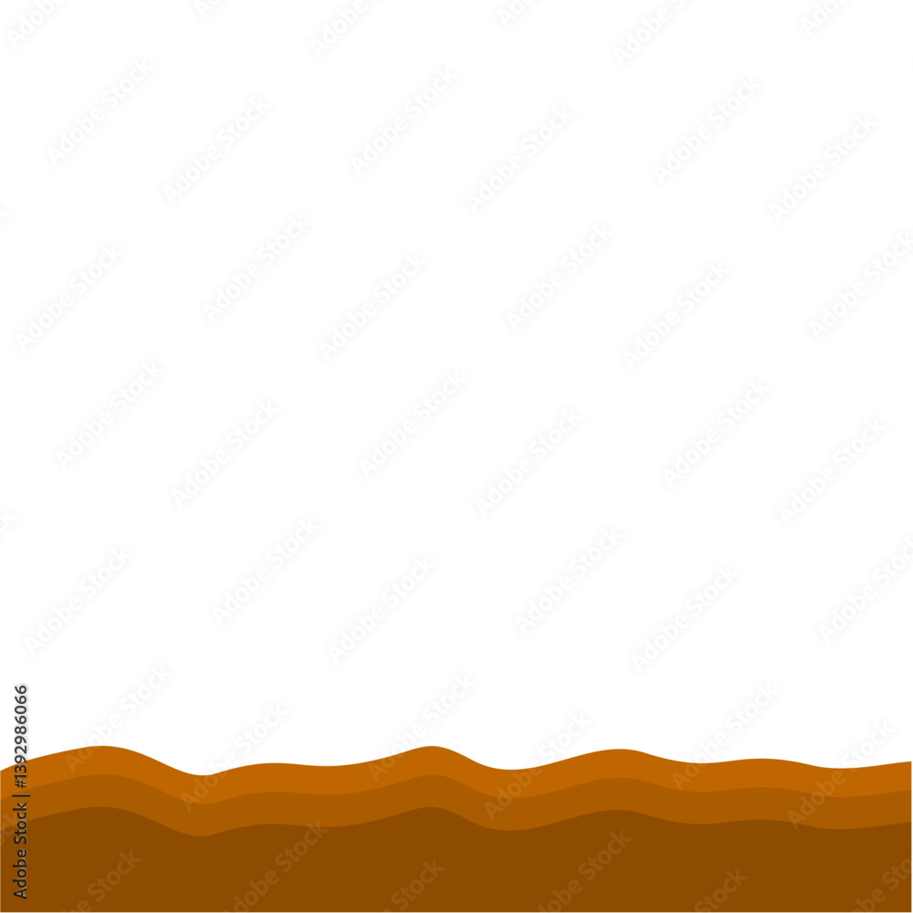 Obraz premium Flat Style Brown Soil Layer