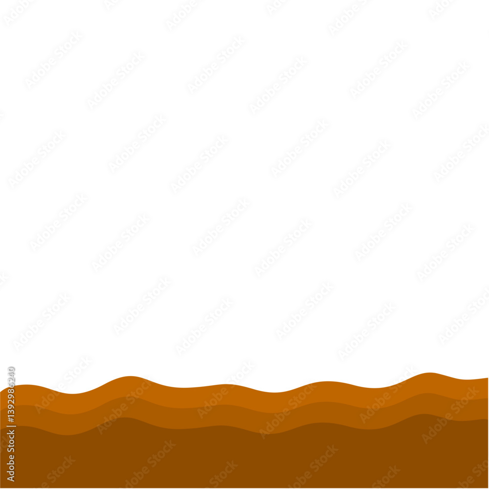 Obraz premium Flat Style Brown Soil Layer