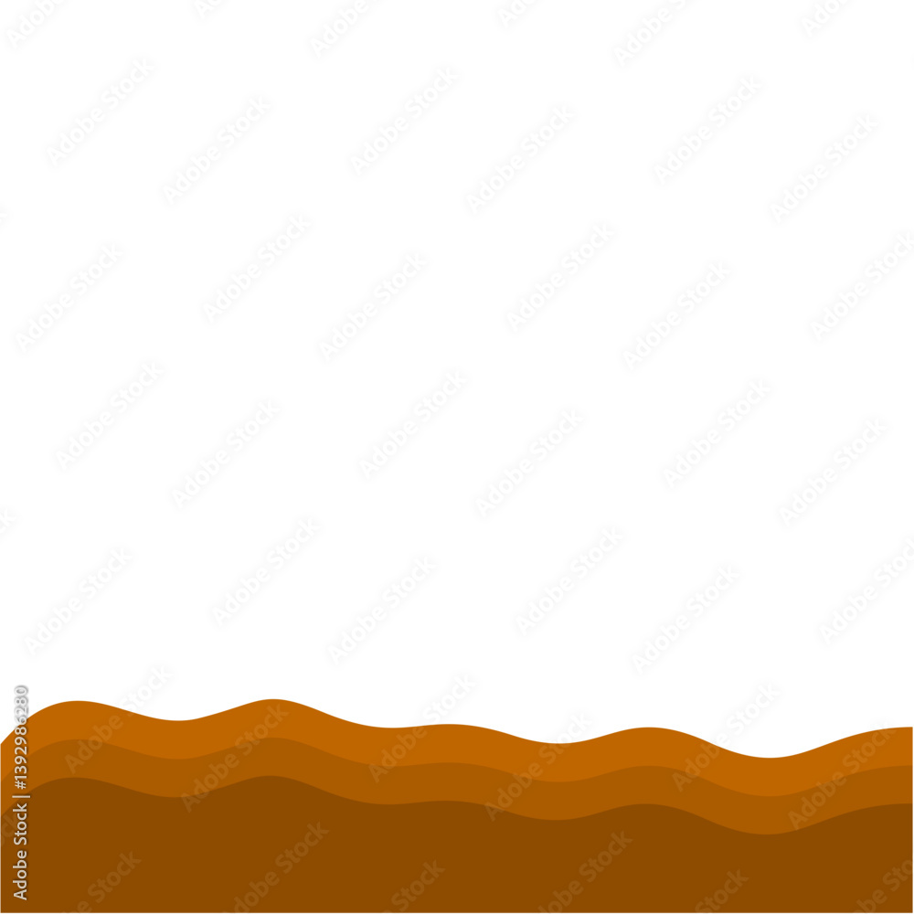 Obraz premium Flat Style Brown Soil Layer
