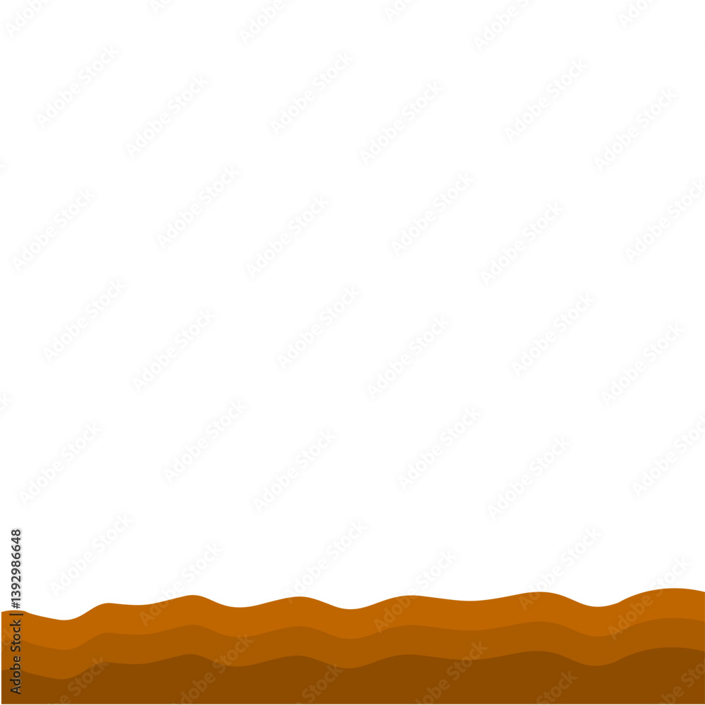 Fototapeta premium Flat Style Brown Soil Layer
