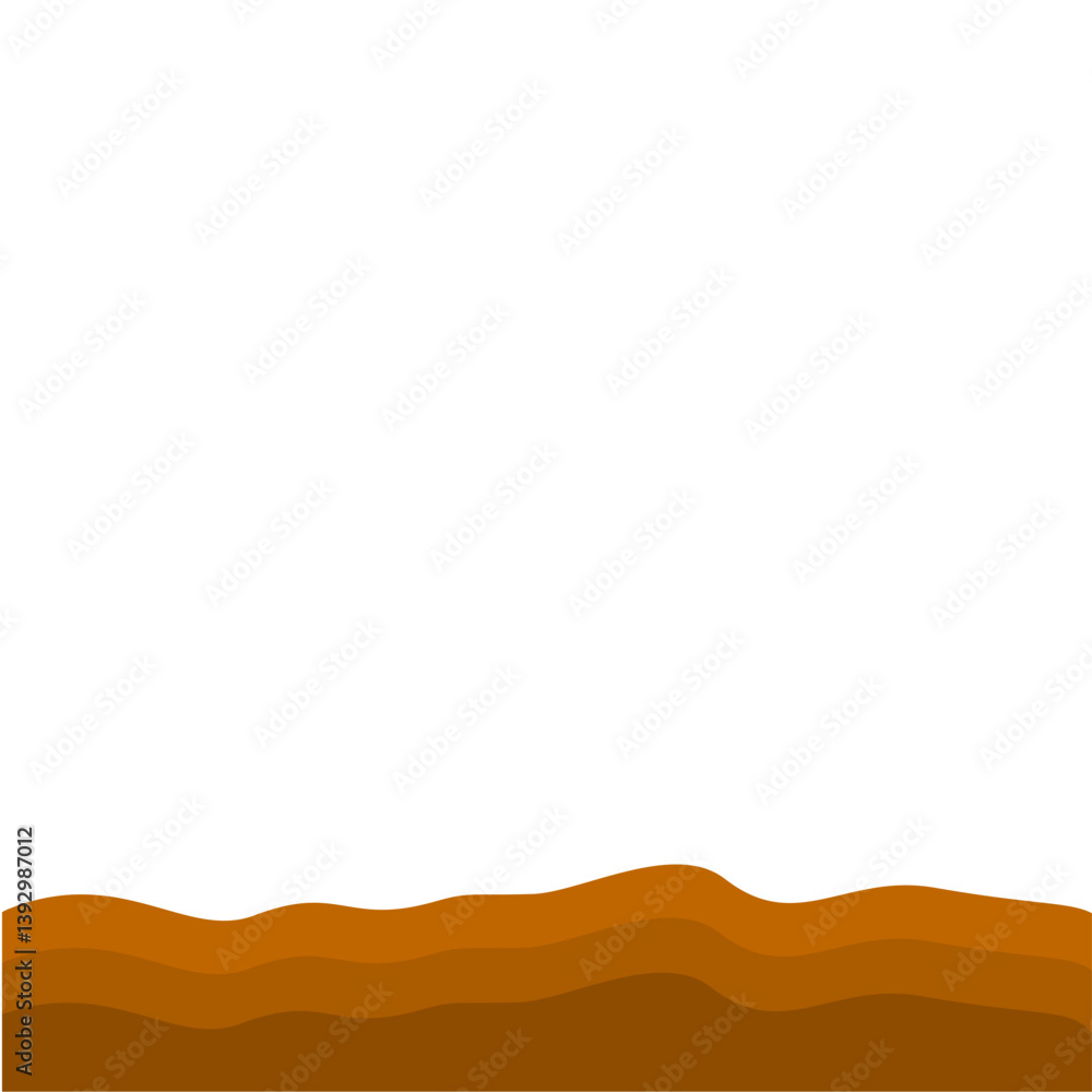 Obraz premium Flat Style Brown Soil Layer