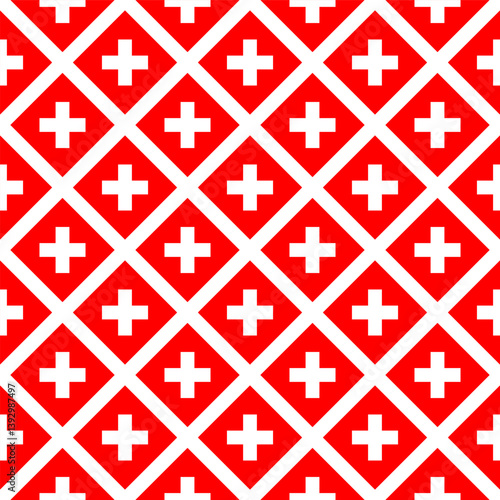 diamond pattern of switzerland flag. geometric background for decoration. vector illustration