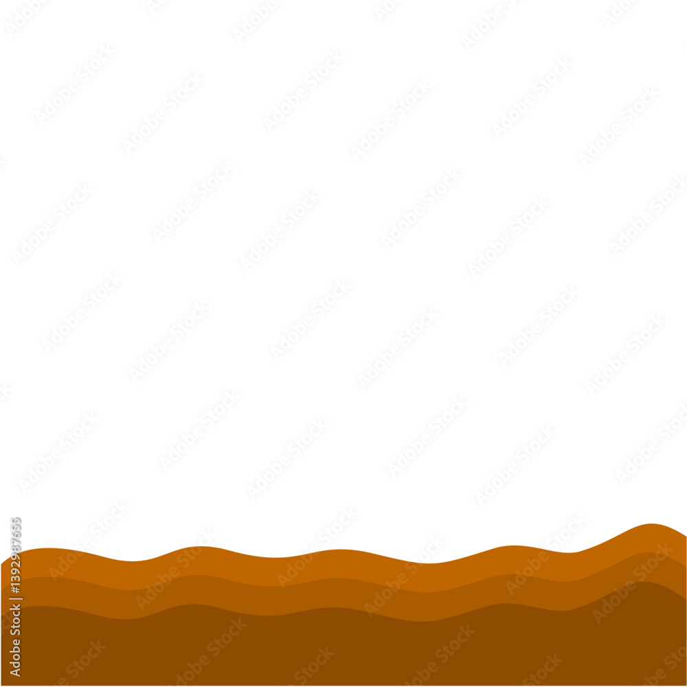 Obraz premium Flat Style Brown Soil Layer