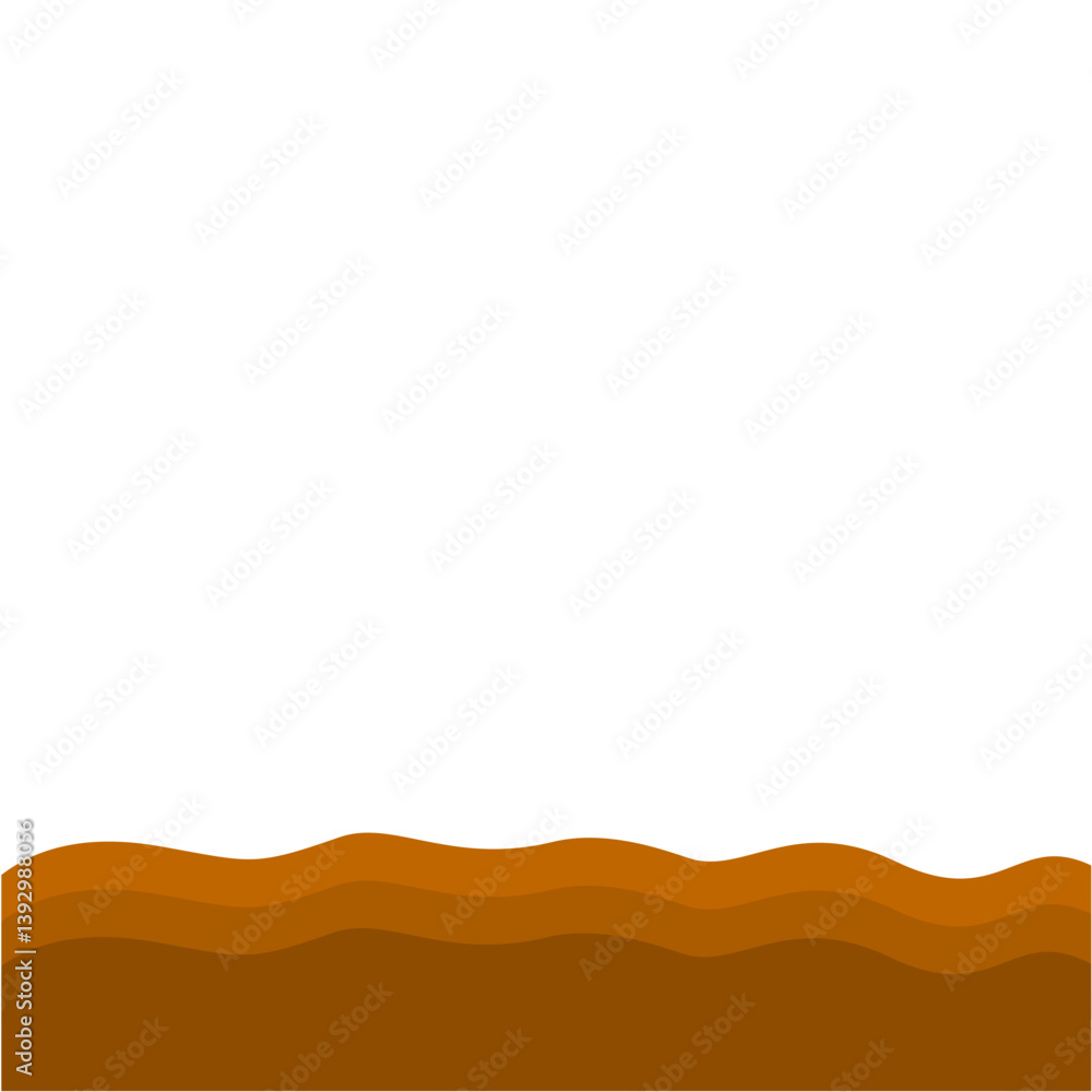 Obraz premium Flat Style Brown Soil Layer