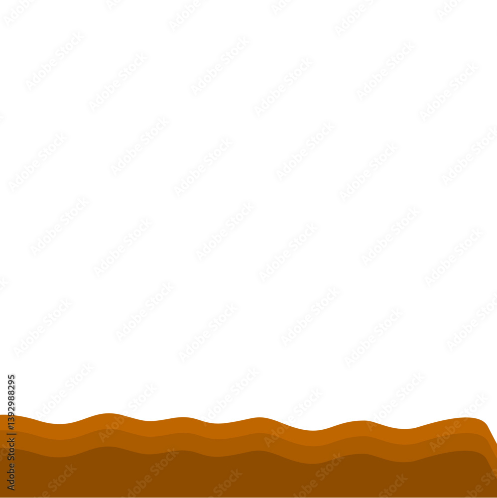 Fototapeta premium Flat Style Brown Soil Layer