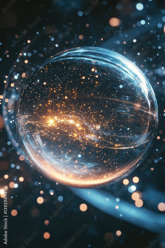 Glowing sphere with many lights,