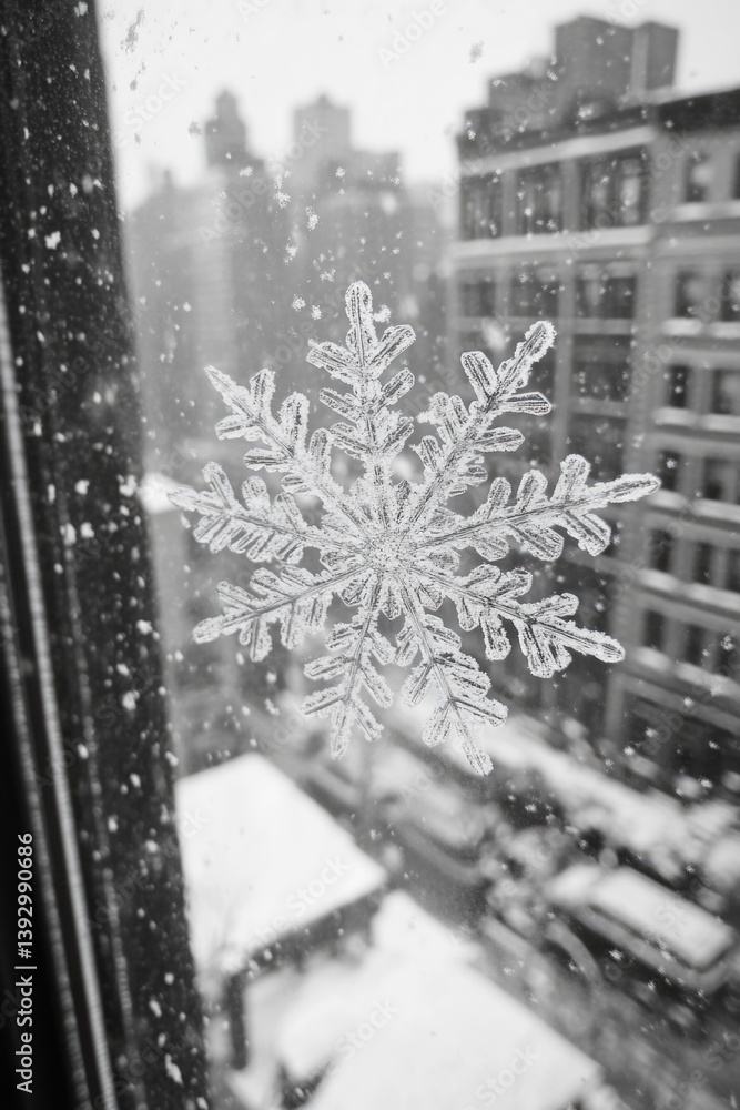 Snowflake on Window Sill