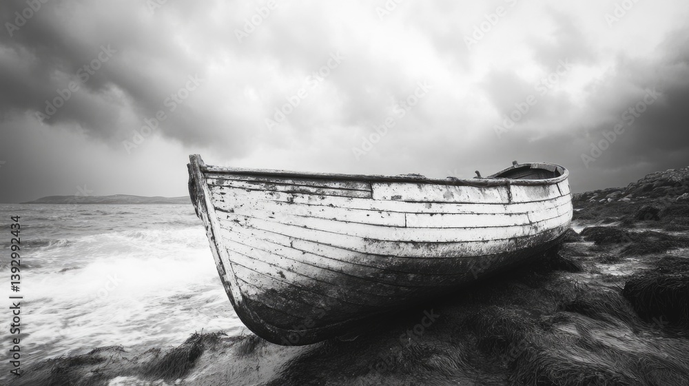 Boat on Rocky Beach