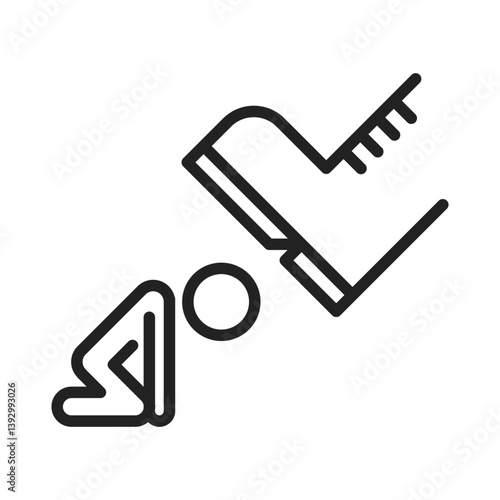 authority and power clip art icon symbol, abuse and harassment concept, isolated line vector illustration