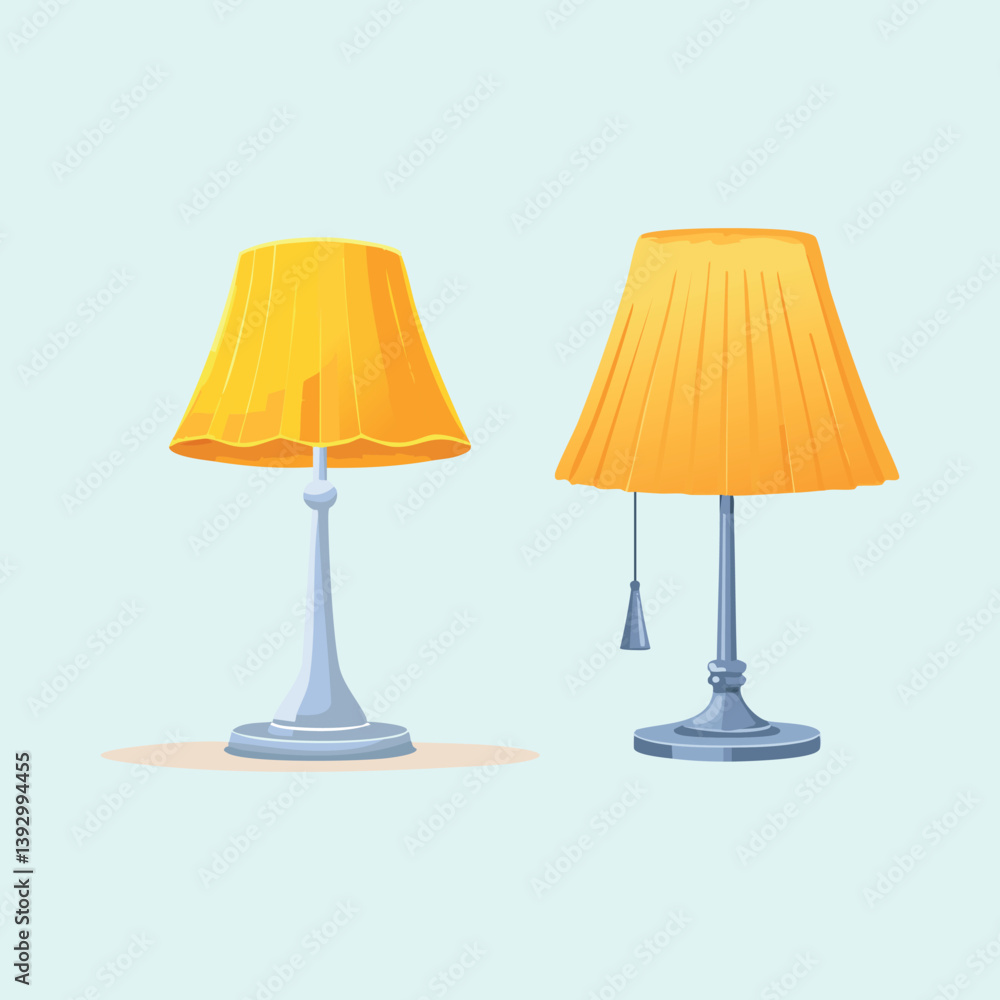 Obraz premium Two Yellow Lamps for Home Decoration