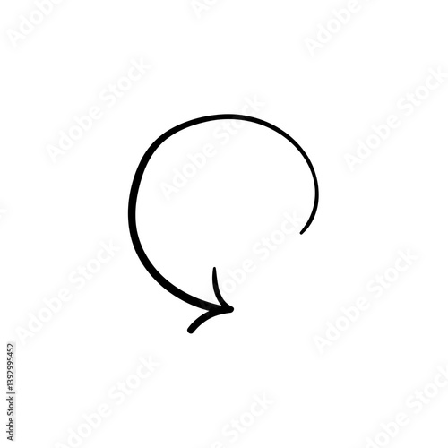Black Hand Drawn Circular Arrow PNG