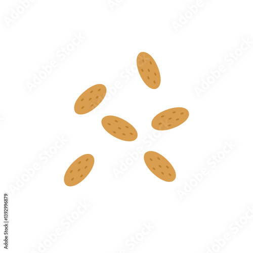 Pet dry food illustration. Pet shop cat product. Flat cartoon snack for animal.