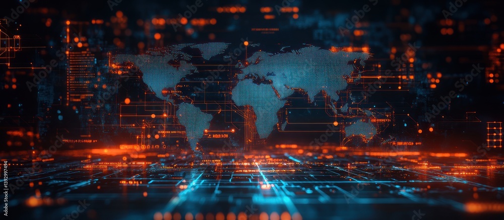 Obraz premium Global Network Abstract