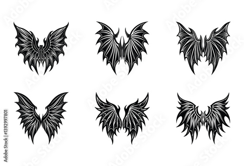 Every Fantasy Wings Vector Set – Includes all the classics: angel, demon, fairy, dragon, bat, and hybrid styles in high-quality vector formats.