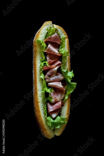 Sandwich with meat and lettuce