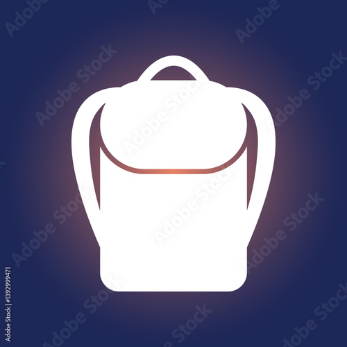 Backpack trendy icon respectable abstract vector illustration colorful artwork beautiful design