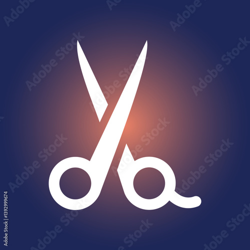 Scissor trendy icon respectable abstract vector illustration colorful artwork beautiful design