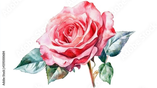 Obraz na płótnie Pink Rose on White Background w salonie