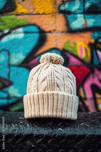 White Hat on Wooden Bench