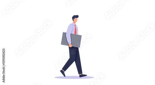 Corporate employee leaving job with belongings