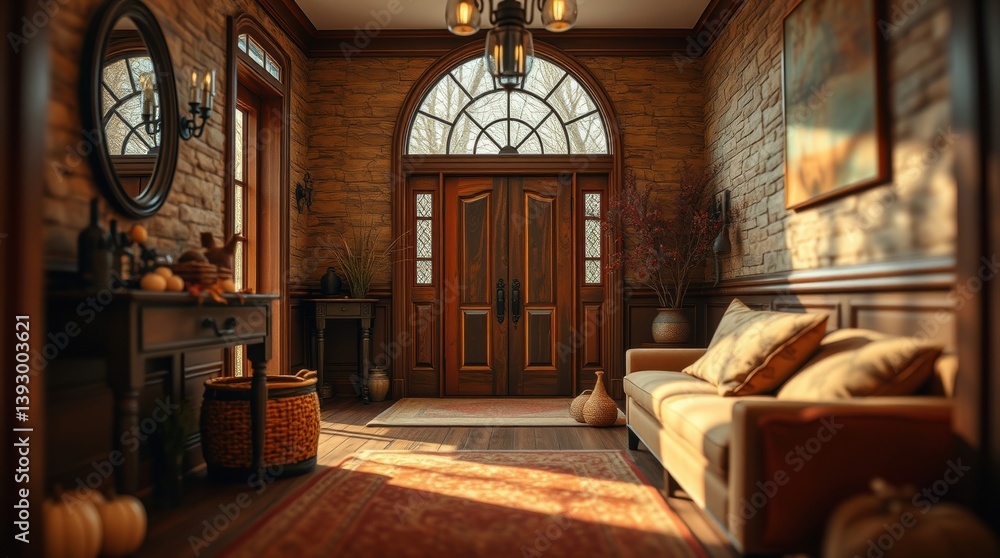 Fototapeta premium Beautiful and atmospheric corridor, vintage style