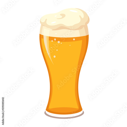 Beer glass with frothy top 