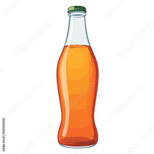 Glass bottle of orange soda 