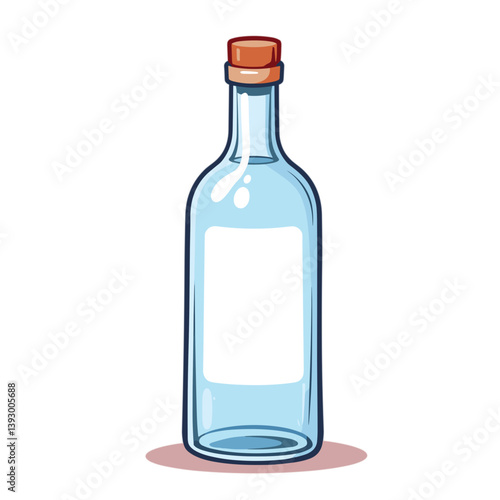 Empty glass bottle with cork 