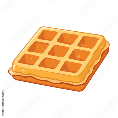 delicious golden waffle with syrup 