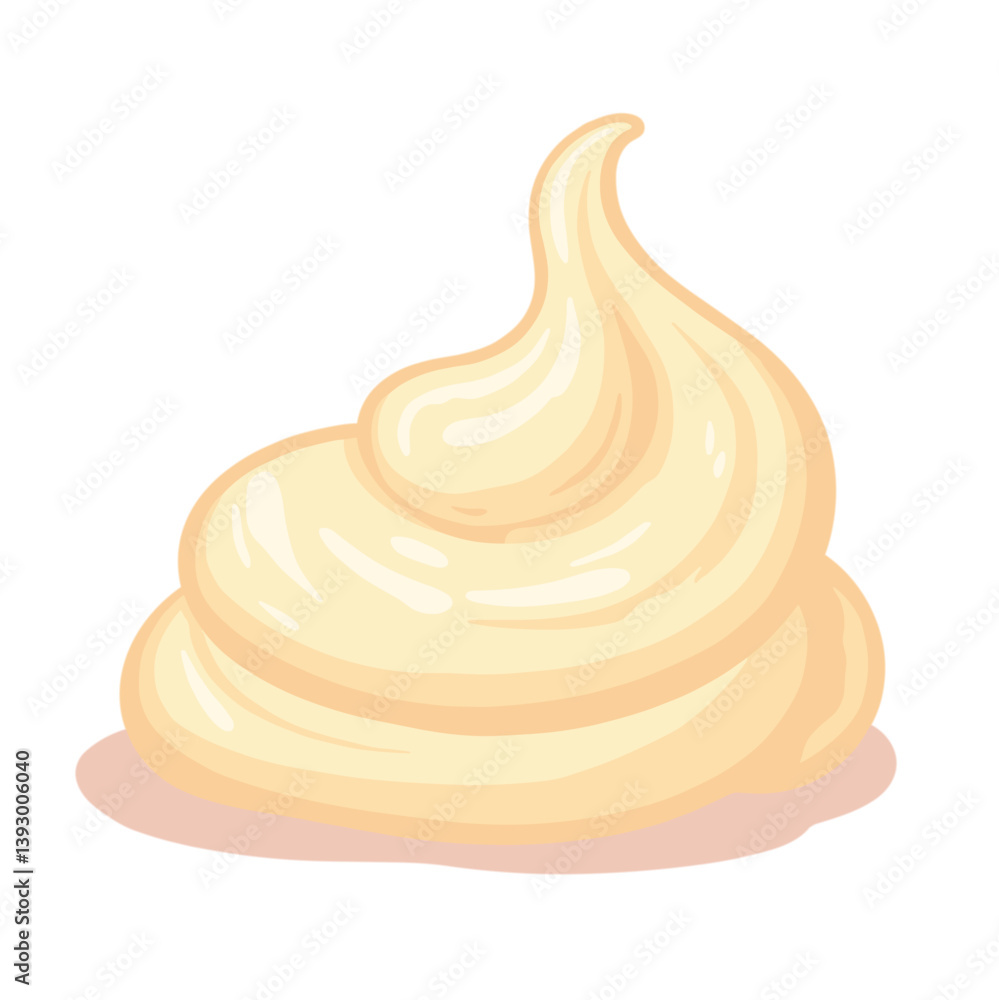 Creamy frosting swirl with no background  