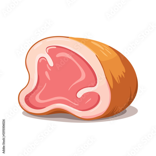 Sliced meat illustration with no background  