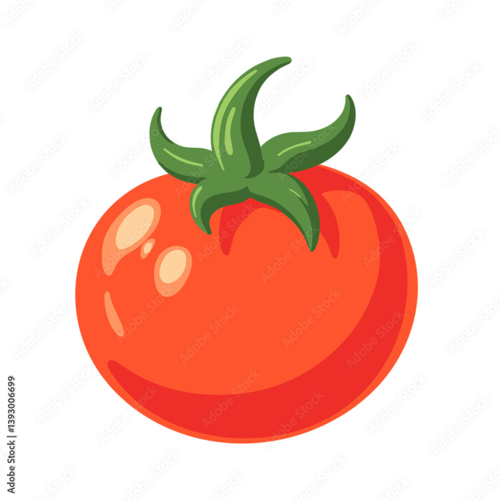 Ripe tomato, no background - Fresh tomato illustration, vibrant colors, food Ripe tomato, no background - Fresh tomato illustration, vibrant colors, food