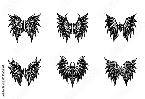 Massive Demon & Angel Wings Vector Pack – Perfect for digital artists looking to mix gothic, holy, and dark aesthetics in one complete set.