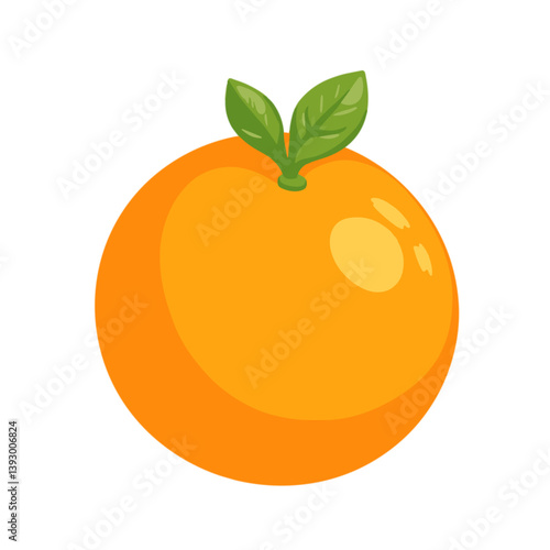 Orange fruit with leaves no background  