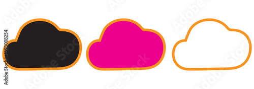 Cloud icon set - vector. cloud symbol in line and glyph style. Vector illustration