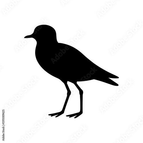 Plover bird silhouette vector flat illustration design.