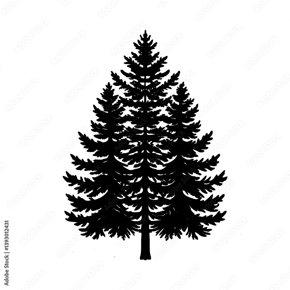 Pine tree silhouette vector illustration Pine tree silhouette vector illustration