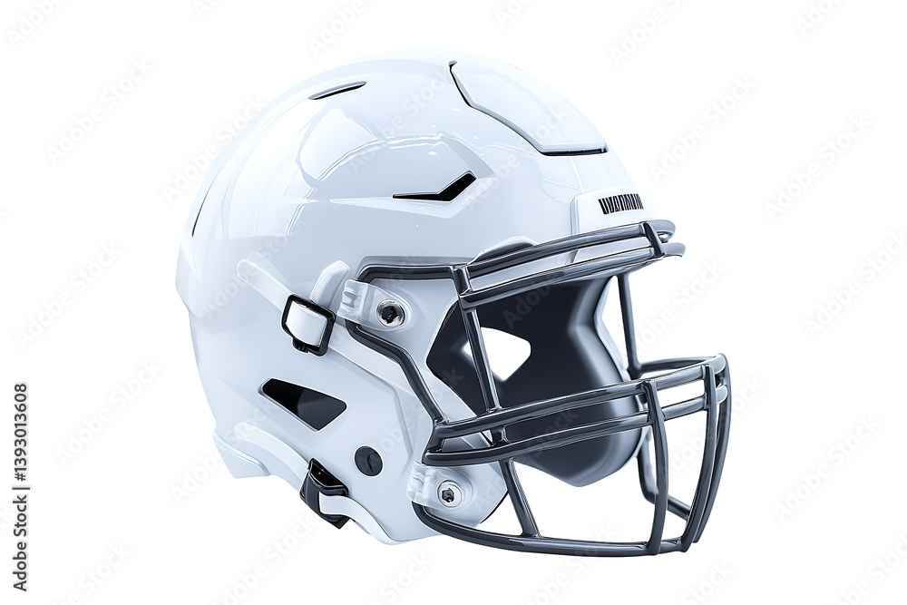 Naklejka premium Football white helmet isolated on transparent background 