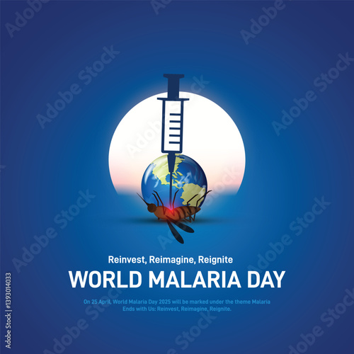 world malaria day 2025. world malaria day creative poster, banner, social media post, postcard, background, backdrop, greetings card, web banner, template, cover design etc.