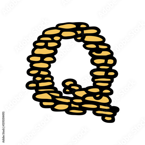 Font Text Bricks Cute Illustration