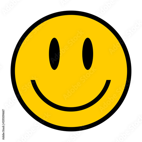 Smiley icon. Smiley face flat icon. Yellow smile symbol