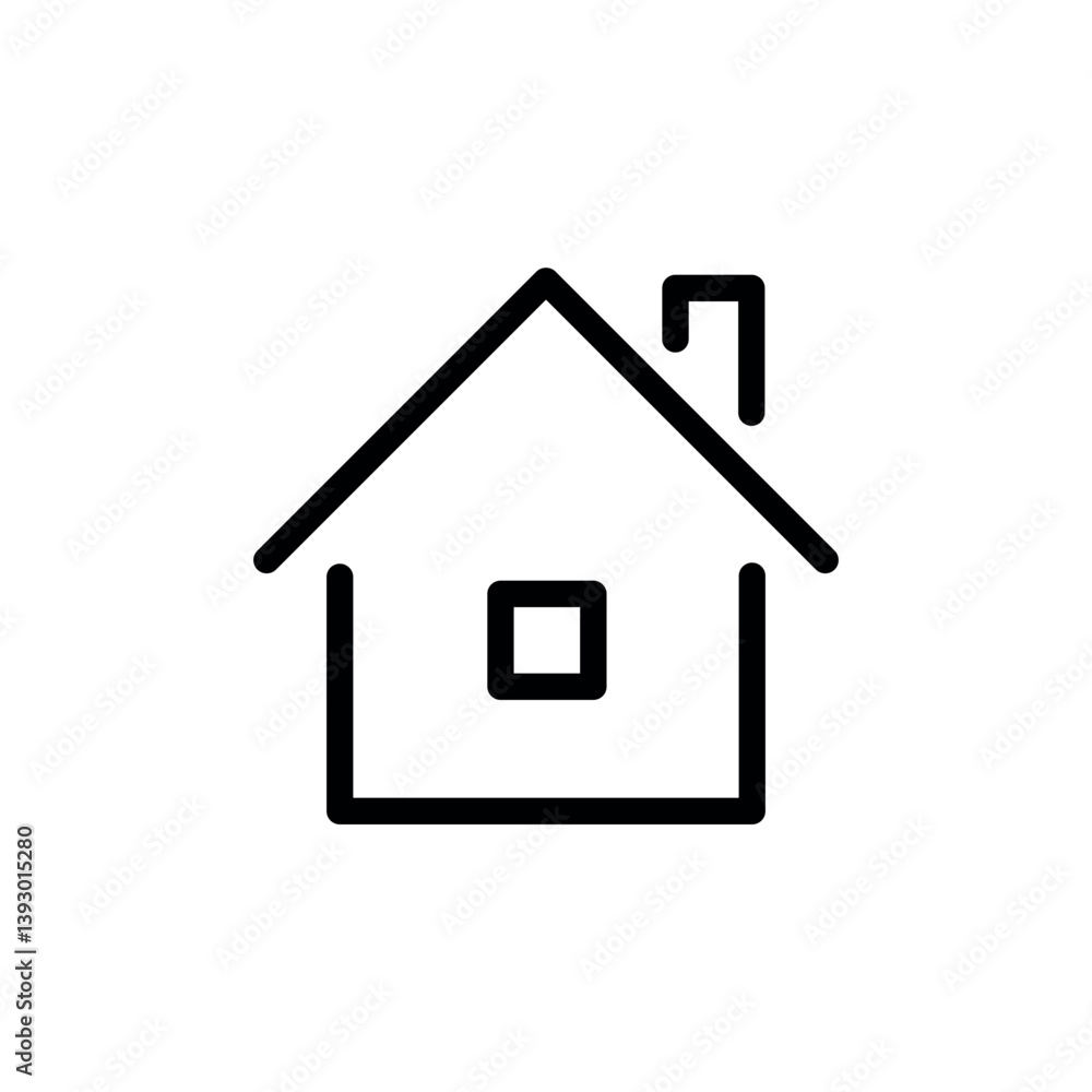 House line icon. Simple black symbol of address House line icon. Simple black symbol of address