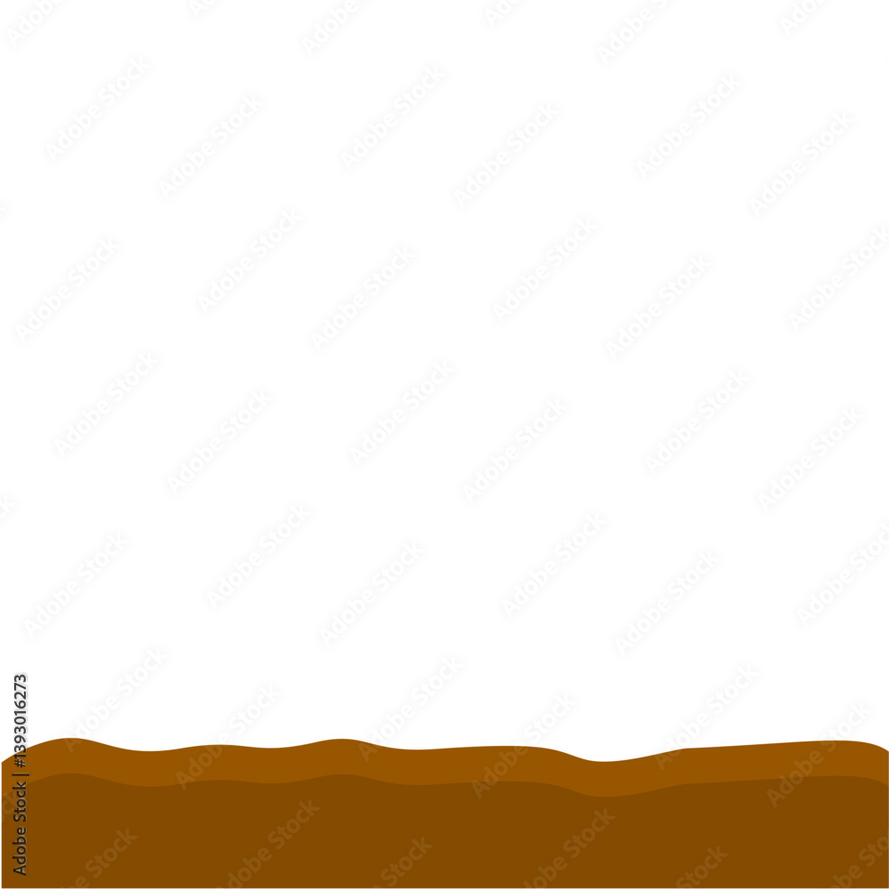 Obraz premium Flat Style Brown Soil Layer