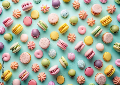 Pastel Sweet Treats: Delightful Candy & Macaron Background