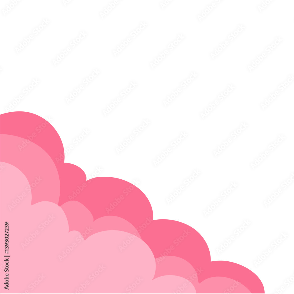 Pink clouds border frame. Vector illustration. Pink clouds border frame. Vector illustration.