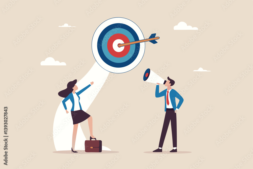Effective communication for team success and achieve goal, meeting or discussion to speak the same goal, communicate important purpose concept, business people speak on megaphone the same target. Effective communication for team success and achieve goal, meeting or discussion to speak the same goal, communicate important purpose concept, business people speak on megaphone the same target.