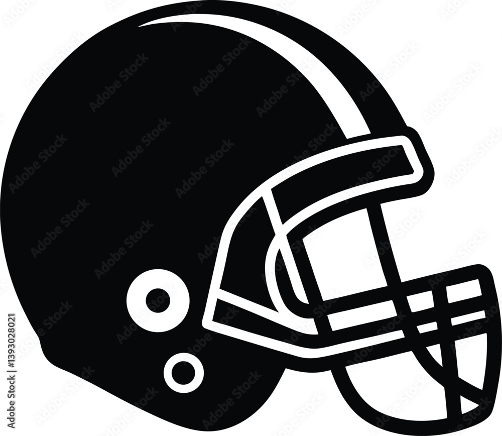 Fototapeta premium American football helmet protection vector design. silhouette helmet vector design.