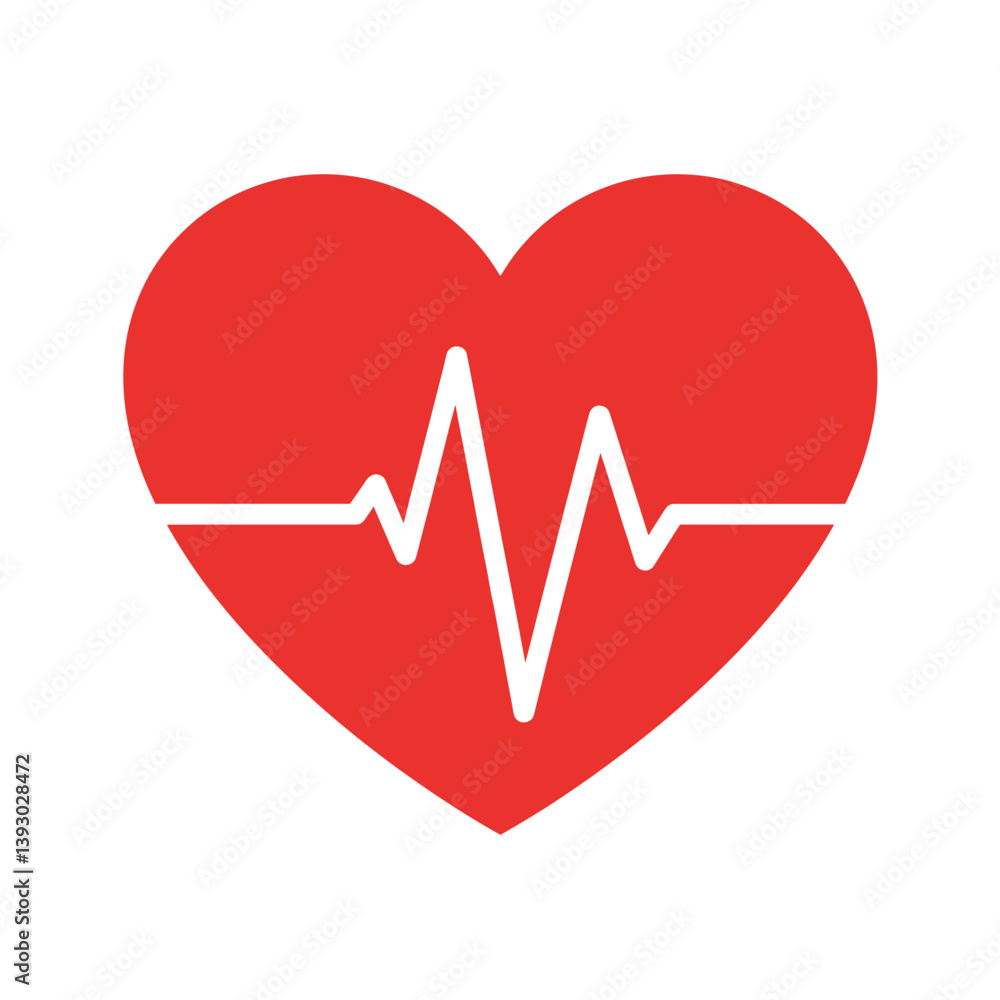 Heartbeat Rhythm Symbol: A graphic representation of a vibrant red heart, intertwined with a continuous EKG wave, symbolizing the vitality and rhythmic pulse of life. Heartbeat Rhythm Symbol: A graphic representation of a vibrant red heart, intertwined with a continuous EKG wave, symbolizing the vitality and rhythmic pulse of life.